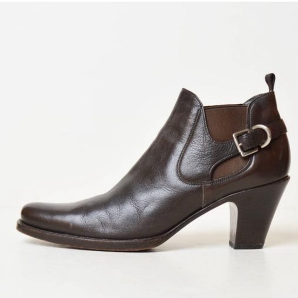 Prada Buffalo Fume dark brown ankle boots size 40 - Picture 1 of 16